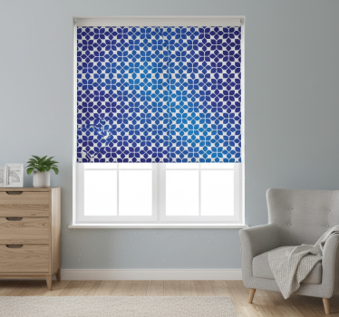 Rollo fenster blau mit blauen blumen - TenStickers