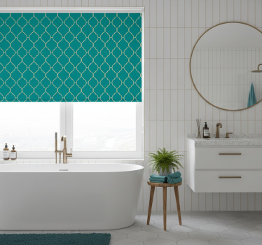 Rollo fenster blau mit gold und türkis motiv - TenStickers