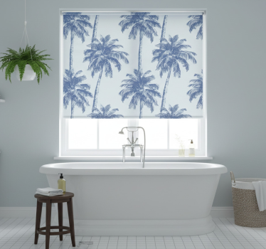Rollo fenster blau mit palmenmuster - TenStickers