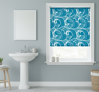 Rollo fenster blau mit wellenförmigem muster - TenStickers