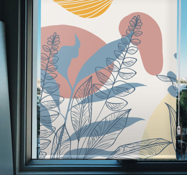Rollo Fenster Blumen abstrakte blattmuster - TenStickers