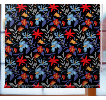 Rollo Fenster Blumen mehrfarbiges muster - TenStickers