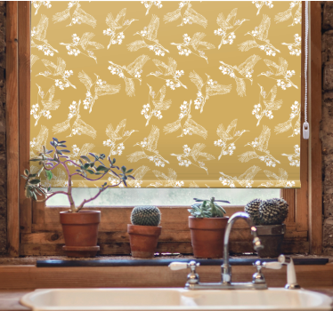 Rollo Fenster Blumen anmutiges vogelthema - TenStickers