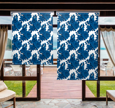 Rollo Fenster Blumen azurblaues blütenmotiv - TenStickers