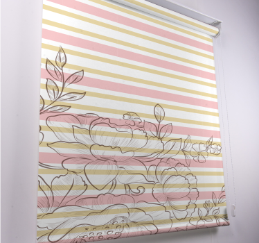 Rollo Fenster Blumen blasse florale streifen - TenStickers