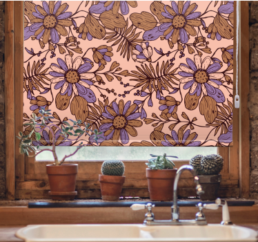 Rollo Fenster Blumen blumengartenmuster - TenStickers