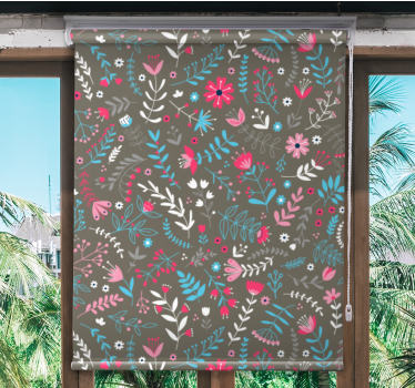 Rollo Fenster Blumen buntes, kleines motiv - TenStickers