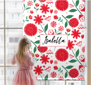 Rollo Fenster Blumen blumenmuster personalisierung - TenStickers