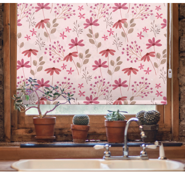 Rollo Fenster Blumen botanisches arrangement freude - TenStickers