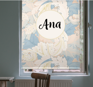 Rollo Fenster Wohnzimmer botanisches motiv mit namen - TenStickers