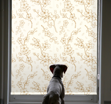 Rollo Fenster Blumen einfaches beiges blütenmuster - TenStickers