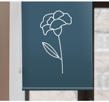 Rollo Fenster Blumen einzelne kontur - TenStickers