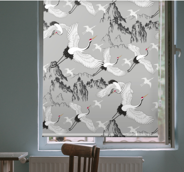 Rollo Fenster weitere Tiere elegante kräne und gipfel - TenStickers