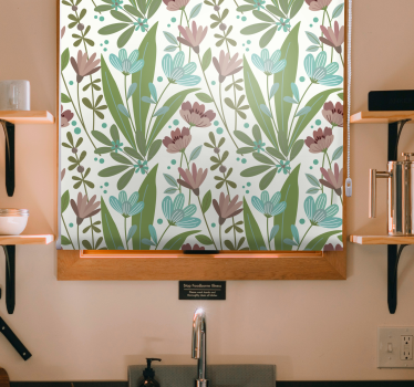 Rollo Fenster Blumen florale blattmuster - TenStickers