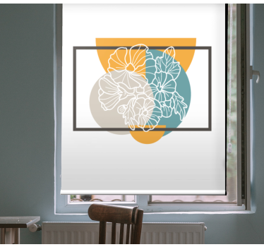 Rollo Fenster Blumen minimalistischer abstrakter rahmen - TenStickers