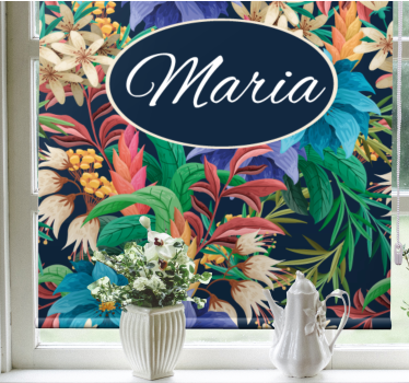Rollo Fenster Blumen florale namenspersonalisierung - TenStickers