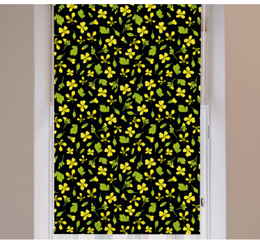 Rollo Fenster Blumen gelbes und schwarzes muster - TenStickers