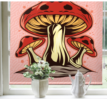 Rollo Fenster Blumen lebendiges pilztrio - TenStickers