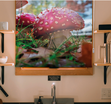 Rollo Fenster Blumen leuchtend rote pilze - TenStickers