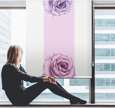 Rollo Fenster Blumen lila rosenakzent - TenStickers
