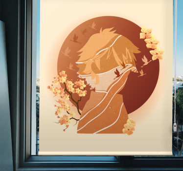 Rollo Fenster Zeichnungen asiatische natursilhouette - TenStickers