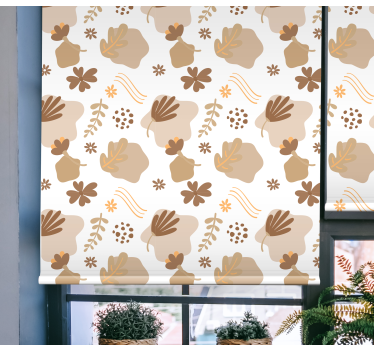 Rollo Fenster Blumen organisches beiges muster - TenStickers