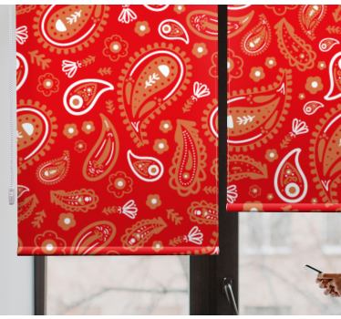 Rollo Fenster Blumen rotes paisleymuster - TenStickers