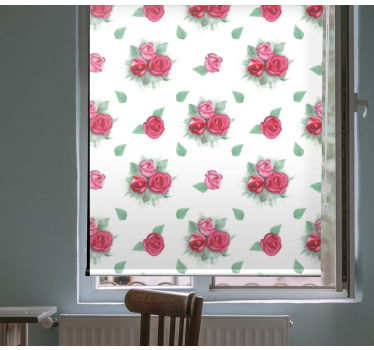 Rollo Fenster Blumen rosen mit blättern - TenStickers