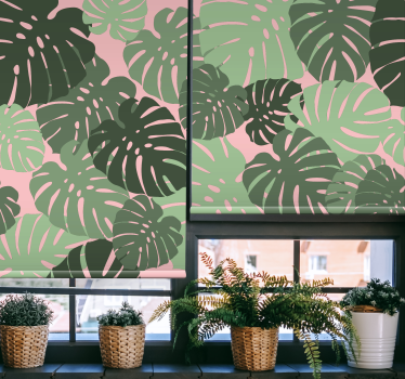Rollo Fenster Blumen tropisches monstera-muster - TenStickers