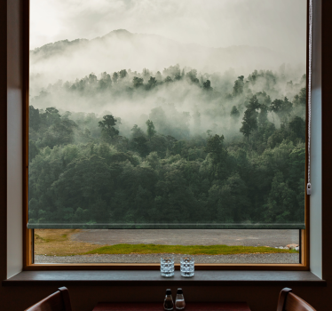 Rollo Fenster Baum üppiger waldnebel - TenStickers