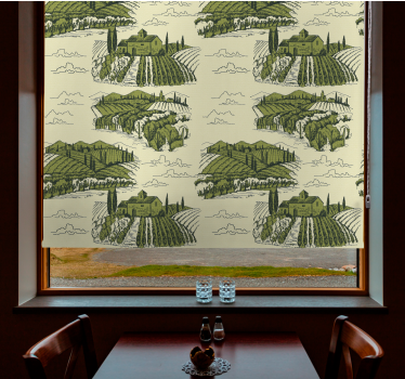 Rollo Fenster Blumen und Pflanzen weinberglandschaftsansicht - TenStickers