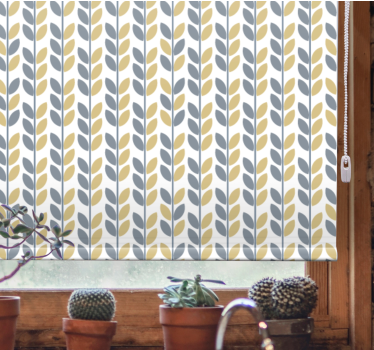 Rollo Fenster Blumen vertikales blattmuster - TenStickers