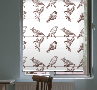 Rollo Fenster Blumen vogel auf gliedmaßen sitzend - TenStickers