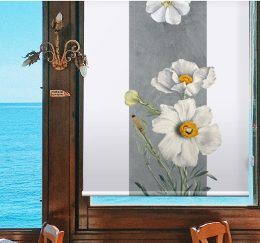 Rollo Fenster Blumen weißer blumenstrauß - TenStickers