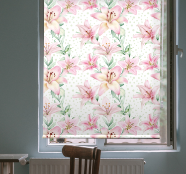 Rollo fenster blumen zarte blumen eleganz - TenStickers