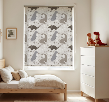 Rollo Fenster Dino graues muster - TenStickers
