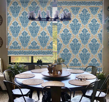 Rollo Fenster Elegant florales barockmuster - TenStickers