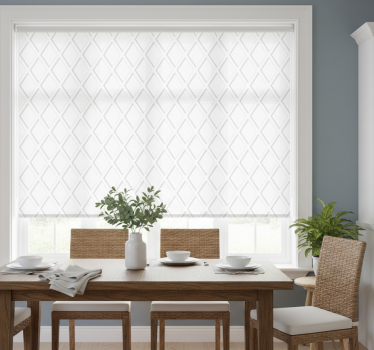 Rollo fenster esszimmer 3d rautenmuster hamptons - TenStickers
