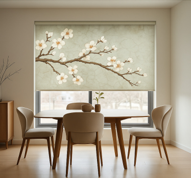 Rollo Fenster Esszimmer blühender japanischer baum - TenStickers