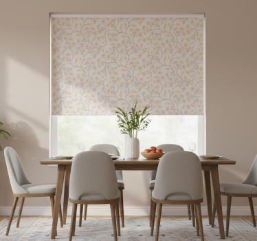 Rollo fenster esszimmer elegante blumen an zweigen - TenStickers