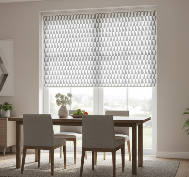 Rollo fenster esszimmer graue dreiecke - TenStickers