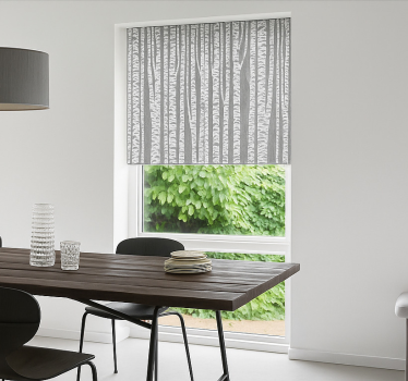 Rollo Fenster Esszimmer grauer baumrindenabdruck - TenStickers
