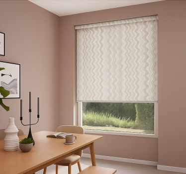 Rollo Fenster Esszimmer grauer, erdiger tremoreffekt - TenStickers