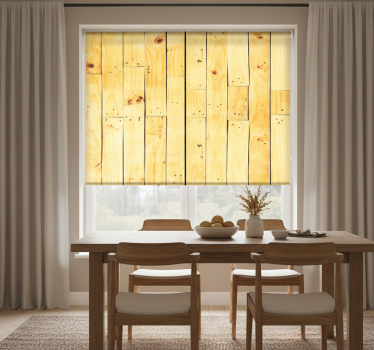 Rollo fenster esszimmer in rötlichem holzlook - TenStickers