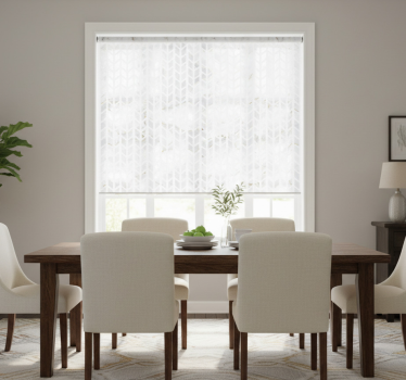 Rollo fenster esszimmer kleine goldene marmorfliesen - TenStickers