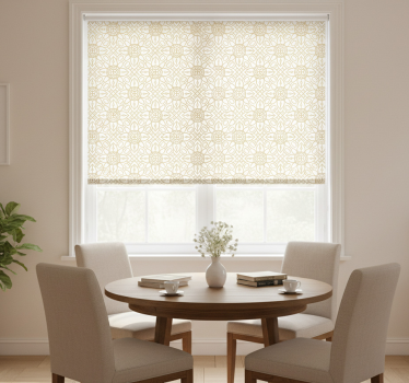 Rollo fenster esszimmer modernes weißes blumenmuster - TenStickers