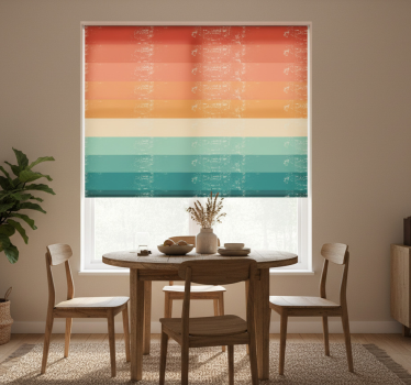 Rollo fenster esszimmer retro gestreift regenbogen - TenStickers
