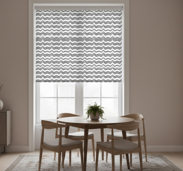 Rollo fenster esszimmer schwarz-weiß zickzack - TenStickers