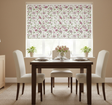 Rollo fenster esszimmer zarte rosa vintage-rosen - TenStickers
