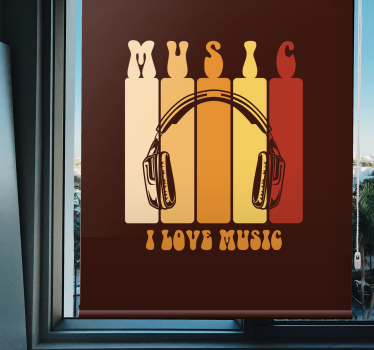 Rollo Fenster Spruch musikkopfhörer-design - TenStickers